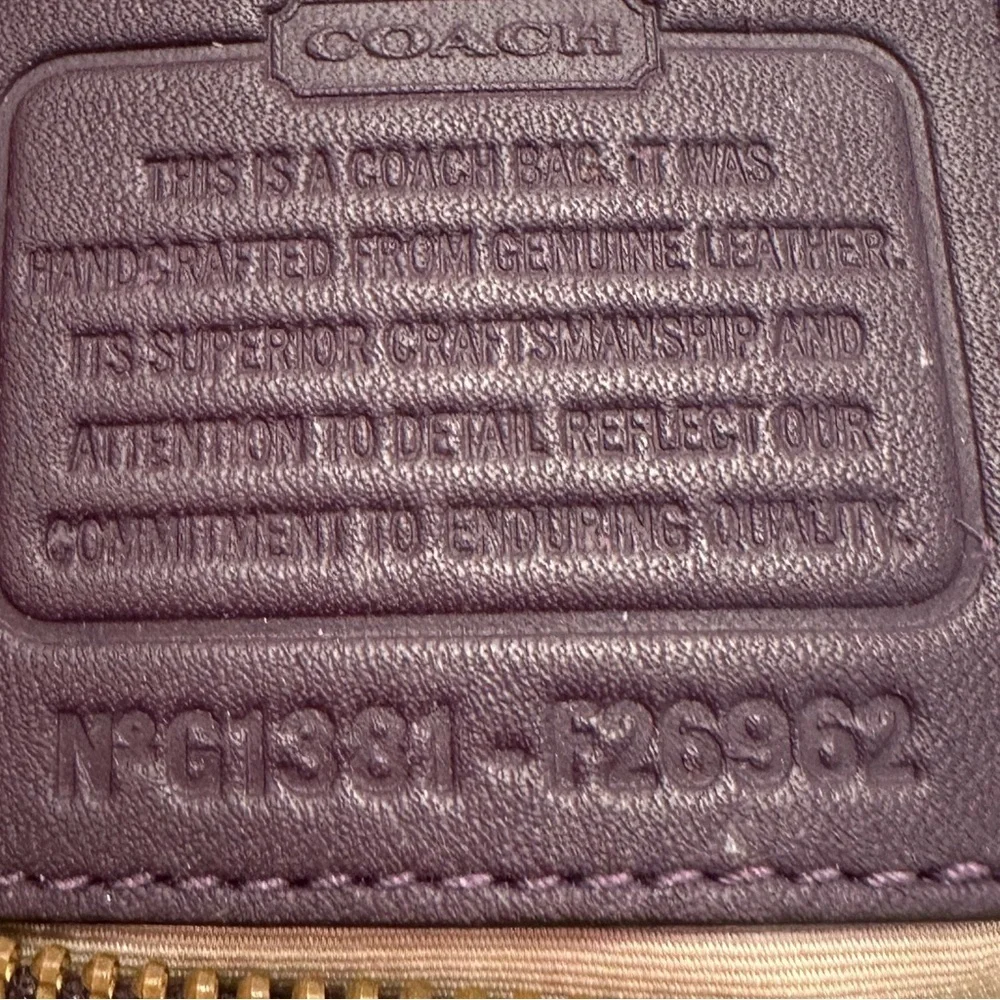 Coach Peyton OP Art Embossed Patent Leather Purple Satchel F26962 NWT $428